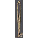 A 9ct gold Albert curb link watch chain