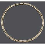 A Contemporary 9ct gold flat curb link necklace