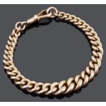 A heavy 9ct rose gold curb link bracelet