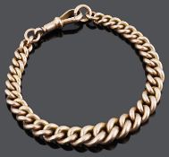 A heavy 9ct rose gold curb link bracelet