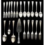 A collection of Georgian and later silver flatware