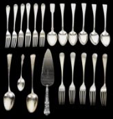 A collection of Georgian and later silver flatware