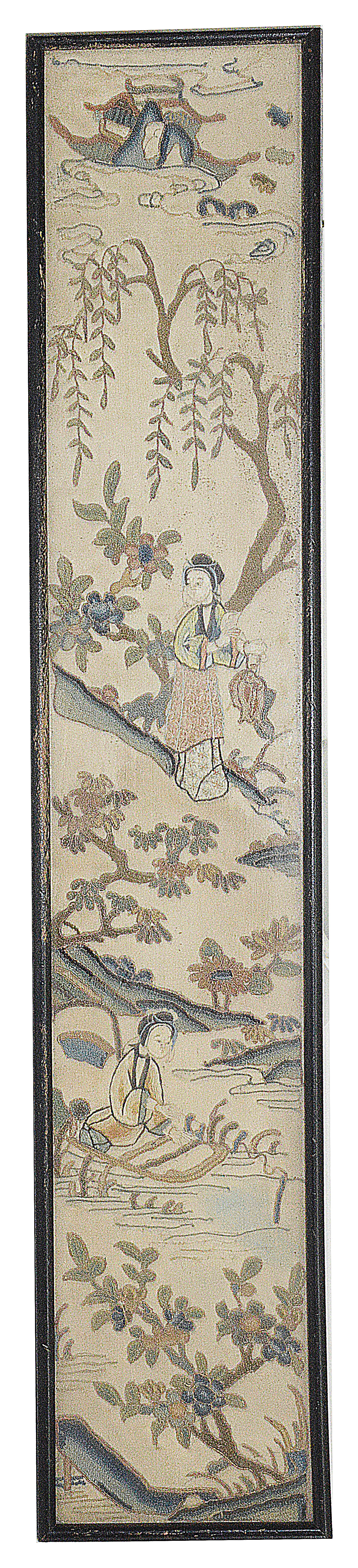A late 19th/early 20th c. embroidered Chinese panel