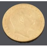 An Edward VII gold full sovereign 1909