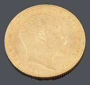 An Edward VII gold full sovereign 1909