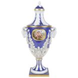 A rare Fr. Niderviller porcelain pedestal urn with cover, mid 19th c.