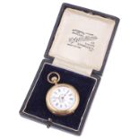 A 14k gold open faced ladies fob watch