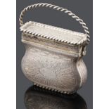 A George IV novelty silver vinaigrette in the form of a purse, Birm. 1829 by Ledsam, Vale & Wheeler