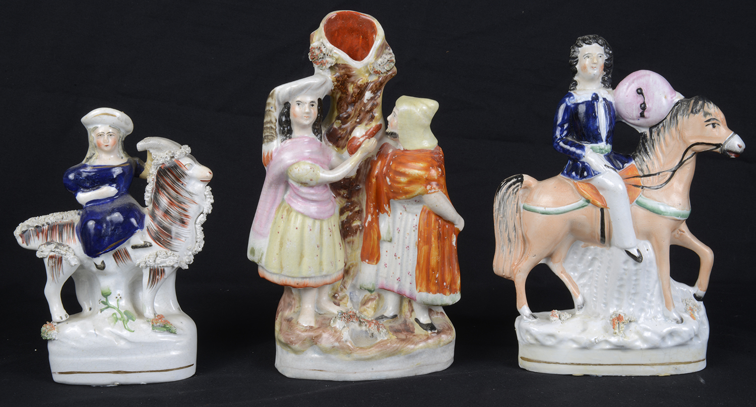 A collection of nine 19th c. Staffordshire pottery figures - Image 2 of 7