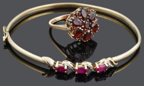 A ruby set twist bangle