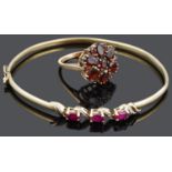 A ruby set twist bangle