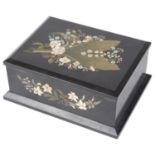 A late 19th c. continental pietra dura playing card box