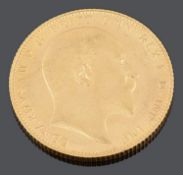 An Edward VII gold full sovereign 1908