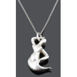 A Georg Jensen Danish silver mermaid pendant, c1960