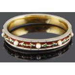 An 19th c. Continental Renaissance Revival enamelled bangle