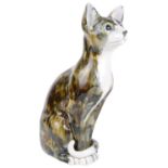 A David Burnham Smith studio pottery porcelain figure of a seated cat