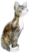 A David Burnham Smith studio pottery porcelain figure of a seated cat