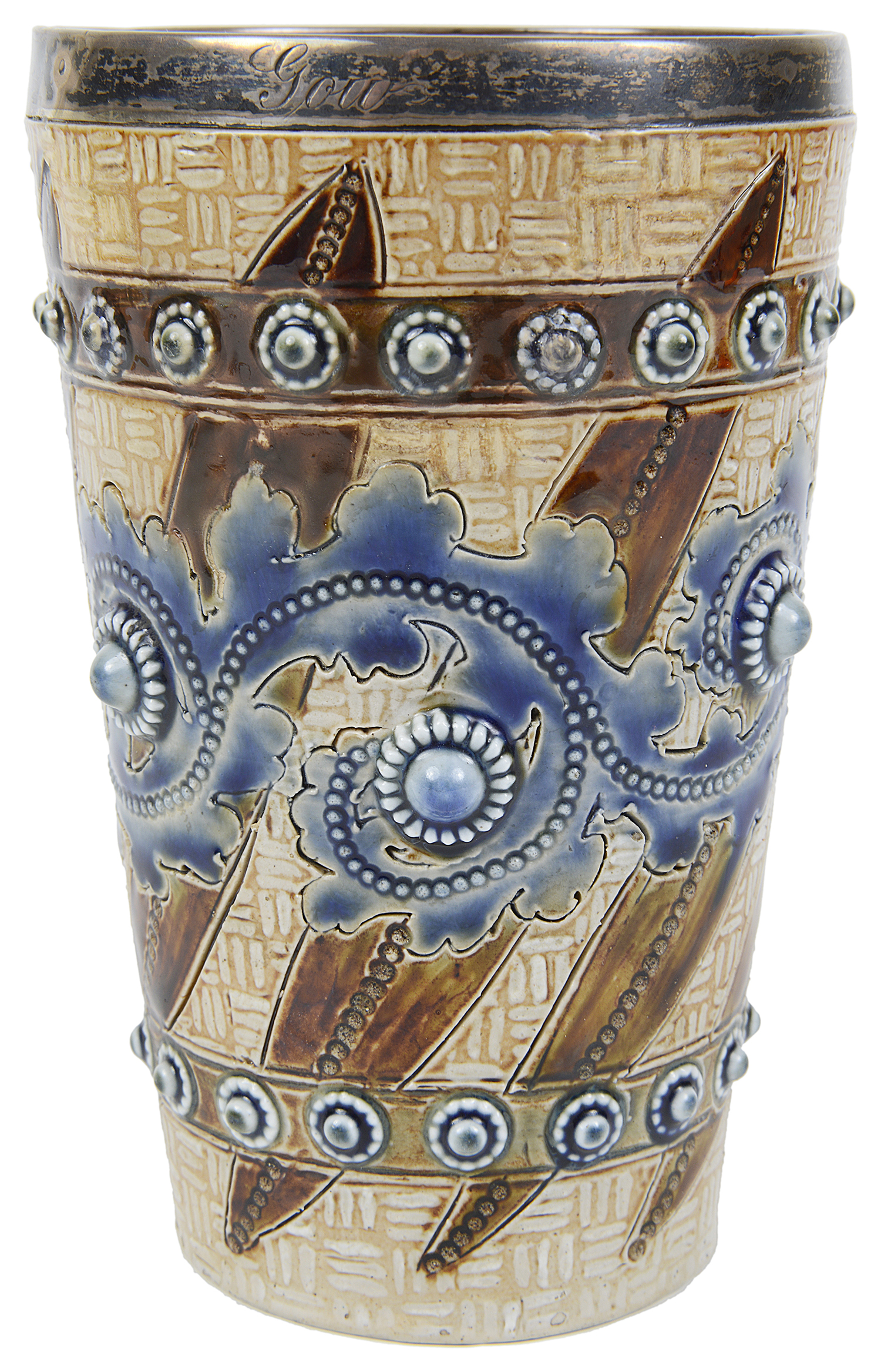 A Doulton Lambeth stoneware beaker by Emma Martin, c1875