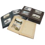 An extensive collection of postcards in three albums
