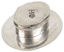 A Victorian silver inkwell, London 1896 by Charles Stuart Harris