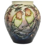 A Moorcroft 'Love Birds' vase, c2000