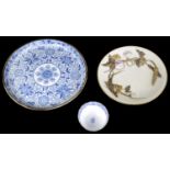 An early 19th c. blue and white Adams pearlware Tendril pattern cheese stand