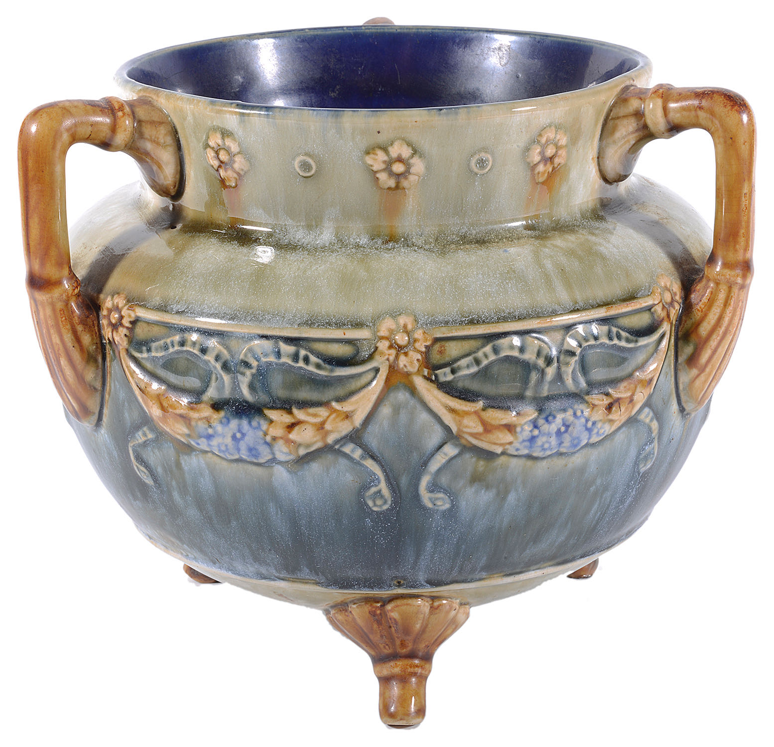 A Royal Doulton stoneware Art Nouveau three handled vase / pot - Image 2 of 8