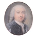 18th century Brit. School portrait miniature of a gentleman c.1760