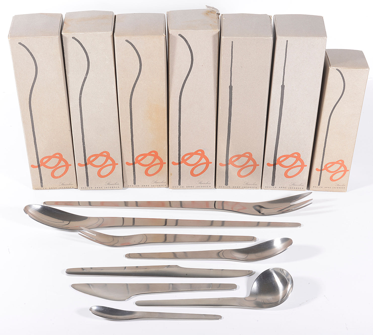 Danish Anton Michelsen model 660 stainless steel canteen of cutlery designed by Arne Jacobsen c1960 - Image 3 of 4