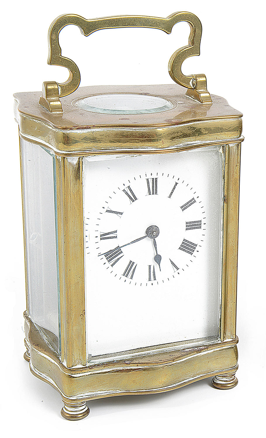 Two early 20th century Fr. brass five pane carriage clocks - Image 5 of 6