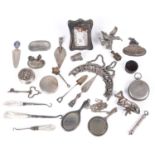 A collection of 19th century and later mostly silver vertu