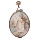 A Regency locket containing a possible portrait of Emma Hamilton c.1805