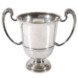 A George V silver twin handled trophy cup