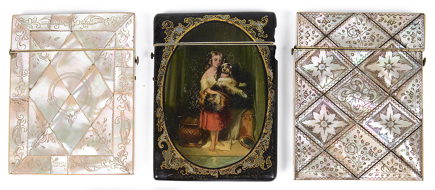 Five 19th century visiting card cases - Image 3 of 6