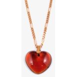 A contemporary heart pendant on 18ct gold chain