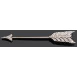 A Continental Art Deco diamond set arrow pin