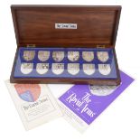 Limited ed. set of 12 sterling silver ingots commemorating Twelve Royal Arms Richard I to Present