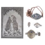 A 19th century Persian silver miniature enamelled silver Koran box,