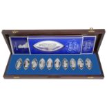 A limited edition set of ten silver ingots depicting The Queen's Beasts