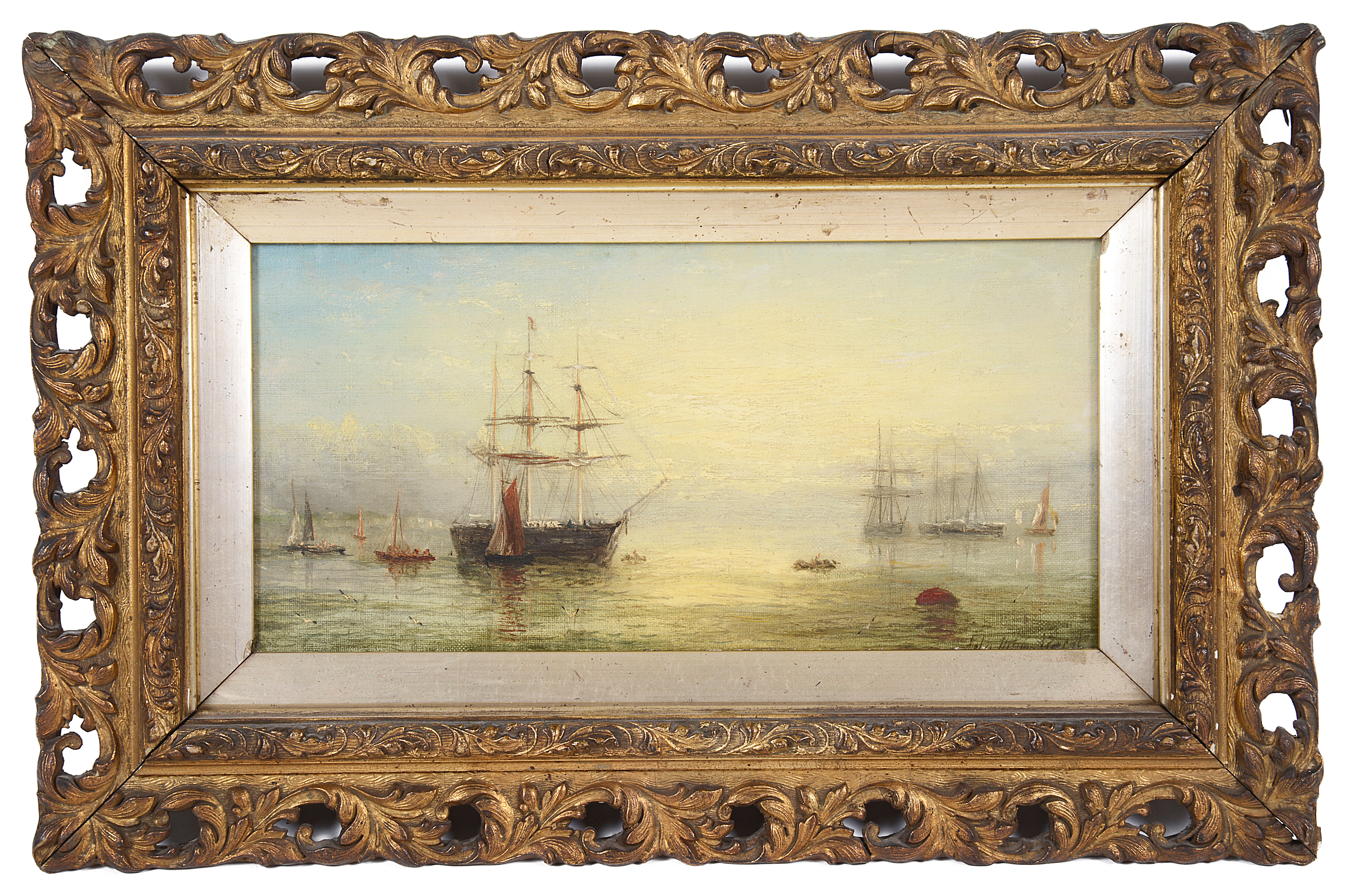 William Adolphus Knell (Brit., 1805-1875) An evening marine scene