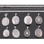 A collection of mainly Victorian hinged oval picture lockets