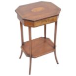 A late George III mahogany octagonal sewing table