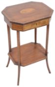 A late George III mahogany octagonal sewing table