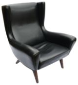 Illum Wikkelso (1919-99) for Soren Willadsen Model 110 wingback lounge chair c.1960