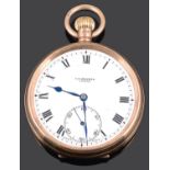 A 9ct gold J.W. Benson open faced pocket watch