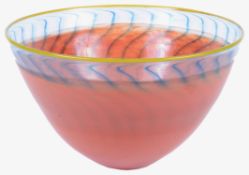 A contemporary Kosta Boda glass large Bon Bon bowl designed by Kjell Engman