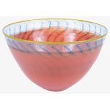 A contemporary Kosta Boda glass large Bon Bon bowl designed by Kjell Engman