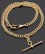 An Edwardian 18ct gold watch Albert chain