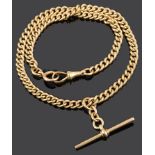 An Edwardian 18ct gold watch Albert chain