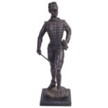 A contemporary bronze figure of a 19th century soldier